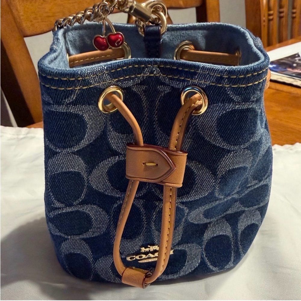 Coach Blue Denim Bucket Bag